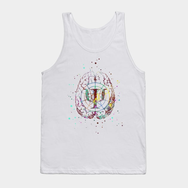 Psychology symbol and brain Tank Top by RosaliArt